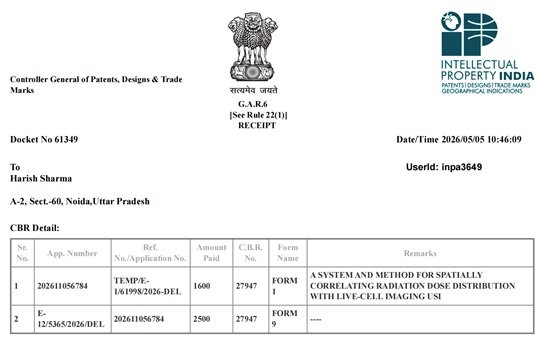 Patent Application - Radiation Dose Distribution